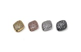 CZ Micro Pave Beads, Pave Spacer Beads for DIY Jewelry, Jewelry Findings for Jewelry Making, Wholesale Beads, 11.5mmX 8.5mm, 1 Piece