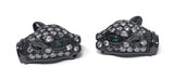 CZ Micro Pave Gun Metal Leopard Head Beads, Jewelry Findings for DIY Jewelry Making , Leopard Beads Jewelry Supplies, 17mm X 9.5mm