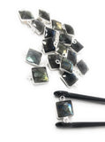 4 Pcs Labradorite Gemstone Connector, Sterling Silver Connectors, Wholesale Jewelry Findings for Jewelry Making, Jewelry Supplies, 17.5x11mm