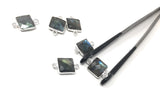 4 Pcs Labradorite Gemstone Connector, Sterling Silver Connectors, Wholesale Jewelry Findings for Jewelry Making, Jewelry Supplies, 17.5x11mm