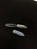 3 Pcs Labradorite Gemstone Charms, Sterling Silver Bar Charms, Wholesale Jewelry Findings for Jewelry Making, Briolette Charms, 31.75x10.5mm