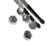 Labradorite Gemstone Charms, Sterling Silver Briolette Charms , Jewelry Making Supplies, 17x12.5mm