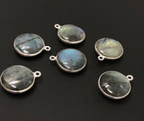 Labradorite Gemstone Charms, Sterling Silver Briolette Charms , Wholesale Jewelry Findings, Jewelry Making, Jewelry Supplies, 19.5x16mm