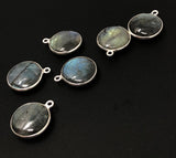Labradorite Gemstone Charms, Sterling Silver Briolette Charms , Wholesale Jewelry Findings, Jewelry Making, Jewelry Supplies, 19.5x16mm