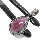 Pink Sapphire Crystal Pendant, Silver Diamond Gemstone Pendant, Holistic Meditation Jewelry, Heart Chakra Healing Pendant, Spiritual Jewelry