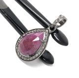 Pink Sapphire Crystal Pendant, Silver Diamond Gemstone Pendant, Holistic Meditation Jewelry, Heart Chakra Healing Pendant, Spiritual Jewelry