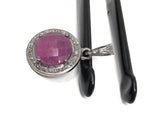 Sterling Silver Pink Sapphire Diamond Pendant, Gemstone Pendant, Pave Diamond Pendant, Natural Sapphire Gemstone Jewelry, Gifts for Her