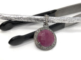 Sterling Silver Pink Sapphire Diamond Pendant, Gemstone Pendant, Pave Diamond Pendant, Natural Sapphire Gemstone Jewelry, Gifts for Her