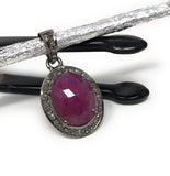 Pink Sapphire Diamond Pendant, Spiritual Crystal September Birthstone Jewelry, Heart Chakra Healing Gemstone Pendant, Handmade Gifts for Her