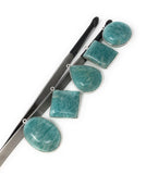 5Pcs Amazonite Gemstone Charms, Sterling Silver Charms, Natural Peruvian Amazonite Charms , DIY Jewelry Making Supplies