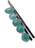 5Pcs Amazonite Gemstone Charms, Sterling Silver Charms, Natural Peruvian Amazonite Charms , DIY Jewelry Making Supplies