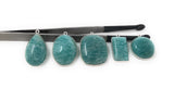 5Pcs Amazonite Gemstone Charms, Sterling Silver Charms, Natural Peruvian Amazonite Charms , DIY Jewelry Making Supplies