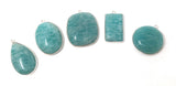 5Pcs Amazonite Gemstone Charms, Sterling Silver Charms, Natural Peruvian Amazonite Charms , DIY Jewelry Making Supplies