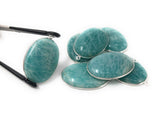 Sterling Silver Amazonite Gemstone Charms, Natural Gemstone Charms Jewelry Supplies for DIY Jewelry Making, Wholesale Large Charms, 1 Pc