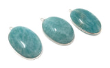 3Pcs Amazonite Gemstone Charms, Sterling Silver Charms, Natural Peruvian Amazonite Charms, DIY Jewelry Making Supplies