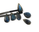 Wholesale 7 Pcs Labradorite Cabochon, Natural Gemstone Labradorite Cabochon, Wire Wrapping Jewelry Supplies, 24mm-35mm