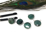 Natural Emerald Gemstone Connector, Sterling Silver Connectors, Wholesale Jewelry Findings for Jewelry Making, Jewelry Supplies, 16.5mmx16mm
