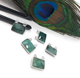 Natural Emerald Gemstone Connector, Sterling Silver Connectors, Wholesale Jewelry Findings for Jewelry Making, Jewelry Supplies, 14x13mm