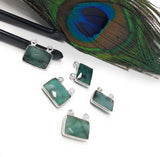 Natural Emerald Gemstone Connector, Sterling Silver Connectors, Wholesale Jewelry Findings for Jewelry Making, Jewelry Supplies, 14x13mm