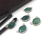 Natural Emerald Gemstone Connector, Sterling Silver Connectors, Jewelry Findings for Jewelry Making, Bulk Jewelry Supplies, Sakota Emerald