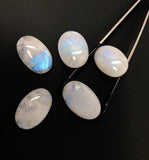 3Pcs Moonstone Cabochon, Gemstone Cabochons, Natural Rainbow Moonstone Cabochon Wholesale Lot, Wire Wrapping, Large Size Cabs, 28mm - 34mm