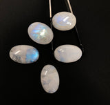 3Pcs Moonstone Cabochon, Gemstone Cabochons, Natural Rainbow Moonstone Cabochon Wholesale Lot, Wire Wrapping, Large Size Cabs, 28mm - 34mm