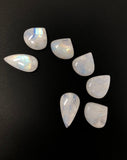 7Pcs Moonstone Cabochon, Gemstone Cabochons, Natural Rainbow Moonstone Cabochon Wholesale Lot, Wire Wrapping, Drop Shape Cabs, 25mm - 29mm