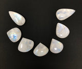 7Pcs Moonstone Cabochon, Gemstone Cabochons, Natural Rainbow Moonstone Cabochon Wholesale Lot, Wire Wrapping, Drop Shape Cabs, 25mm - 29mm