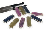 Silver Gemstone Bar Connectors, Natural Sapphire Briolette Double Loop Charms, Jewelry Supplies, Jewelry Findings, 36.5mmX10mm, 1 Pc