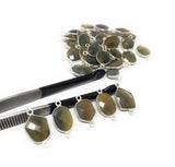 5Pcs Sapphire Connectors, Sterling Silver Gemstone Connectors, Briolette Connectors, Wholesale Sapphire Links for Jewelry Making, 17mm-22 mm