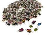 5 Pcs/10 Pcs Tourmaline Connectors, Sterling Silver Gemstone Connectors, Wholesale Jewelry Findings for DIY Jewelry Making, Bulk Lot