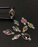 5 Pcs/10 Pcs Tourmaline Connectors, Sterling Silver Gemstone Connectors, Wholesale Jewelry Findings for DIY Jewelry Making, Bulk Lot