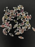 6 Pcs Tourmaline Connectors, Sterling Silver Gemstone Connectors, Wholesale Jewelry Findings for DIY Jewelry Making, Bulk Lot