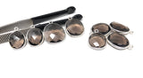5Pcs Smokey Quartz Charms, Sterling Silver Gemstone Charms, Wholesale Jewelry Supplies for DIY Jewelry Making, Bulk Lot Charms