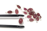 10 Pcs Pink Tourmaline Connectors, Sterling Silver Gemstone Connectors, Wholesale Jewelry Findings for DIY Jewelry Making, Bulk Lot
