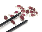 10 Pcs Pink Tourmaline Connectors, Sterling Silver Gemstone Connectors, Wholesale Jewelry Findings for DIY Jewelry Making, Bulk Lot
