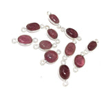 10 Pcs Pink Tourmaline Connectors, Sterling Silver Gemstone Connectors, Wholesale Jewelry Findings for DIY Jewelry Making, Bulk Lot