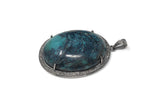 Sterling Silver Turquoise Pave Diamond Pendant, Turquoise Spiritual Healing Jewelry, Throat Chakra Gemstone Pendant, Birthstone Jewelry Gift