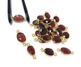 5 Pcs Garnet Connectors, Gold Plated Sterling Silver Gemstone Connectors, Jewelry Findings for DIY Jewelry Making, Jewelry Supplies, Garnet