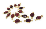 5 Pcs Garnet Connectors, Gold Plated Sterling Silver Gemstone Connectors, Jewelry Findings for DIY Jewelry Making, Jewelry Supplies, Garnet