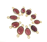 5 Pcs Garnet Connectors, Gold Plated Sterling Silver Gemstone Connectors, Jewelry Findings for DIY Jewelry Making, Jewelry Supplies, Garnet