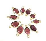 5 Pcs Garnet Connectors, Gold Plated Sterling Silver Gemstone Connectors, Jewelry Findings for DIY Jewelry Making, Jewelry Supplies, Garnet