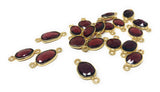 5 Pcs Garnet Connectors, Gold Plated Sterling Silver Gemstone Connectors, Jewelry Findings for DIY Jewelry Making, Jewelry Supplies, Garnet