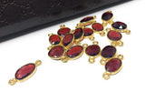 5 Pcs Garnet Connectors, Gold Plated Sterling Silver Gemstone Connectors, Jewelry Findings for DIY Jewelry Making, Jewelry Supplies, Garnet