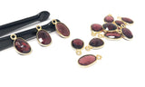 Wholesale Garnet Gemstone Charms, Gold Plated Sterling Silver Charms, Jewelry Findings for DIY Jewelry Making, Jewelry Supplies, 4 PC/5 PC