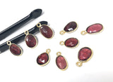 Wholesale Garnet Gemstone Charms, Gold Plated Sterling Silver Charms, Jewelry Findings for DIY Jewelry Making, Jewelry Supplies, 4 PC/5 PC