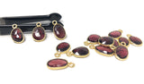 Wholesale Garnet Gemstone Charms, Gold Plated Sterling Silver Charms, Jewelry Findings for DIY Jewelry Making, Jewelry Supplies, 4 PC/5 PC