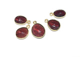 5 Pcs Garnet Gemstone Charms, Gold Plated Sterling Silver Charms, Jewelry Findings for Jewelry Making, Wholesale Bulk Jewelry Supplies