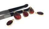 5 Pcs Garnet Gemstone Charms, Gold Plated Sterling Silver Charms, Jewelry Findings for Jewelry Making, Wholesale Bulk Jewelry Supplies