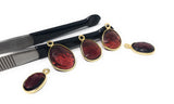 5 Pcs Garnet Gemstone Charms, Gold Plated Sterling Silver Charms, Jewelry Findings for Jewelry Making, Wholesale Bulk Jewelry Supplies
